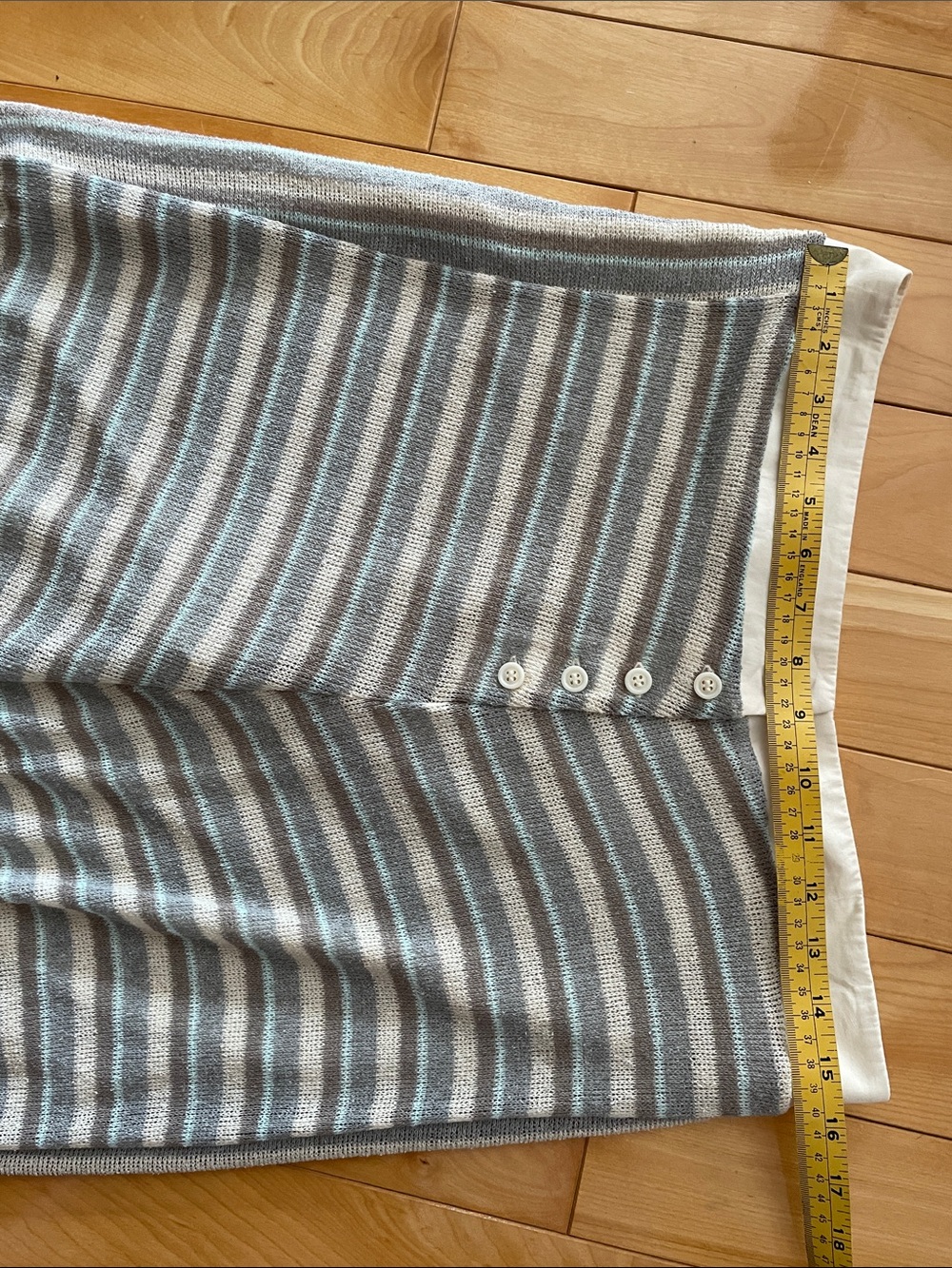 M. Alluring Striped Knit Tank and Skirt Set in Cream , Grey and Blue - Picture 12 of 13